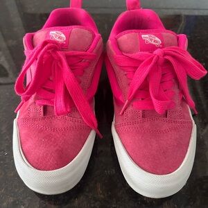 Vans Women's Hot Fuchsia and White Sneakers